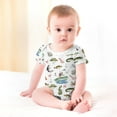 thumbnail image 3 of Ocean Fishing Baby Bodysuit Girl Boy Sea Fishes Boat Crabs Starfish Short Sleeve Baby Romper Outfit T-Shirt Cotton, 3 of 7