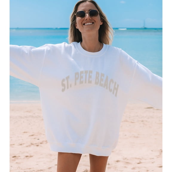 St Pete Beach Sweatshirt, Trendy Varsity Sweatshirt, Aesthetic College Crewneck, Oversized Minimalist Sweater, St Pete Beach Florida Shirt All Size S-5Xl