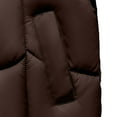 thumbnail image 4 of Miluxas Womens Casual Puffer Jacket Winter Solid Color Long Sleeve Hoodless Full Zipper Cotton Padded Warm Coat Coffee XL(XL), 4 of 4