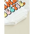 thumbnail image 2 of Honganda Baby Girls Autumn Crewneck Romper Long Sleeve Rainbow Letter Print Contrast Color Playsuit, 2 of 9