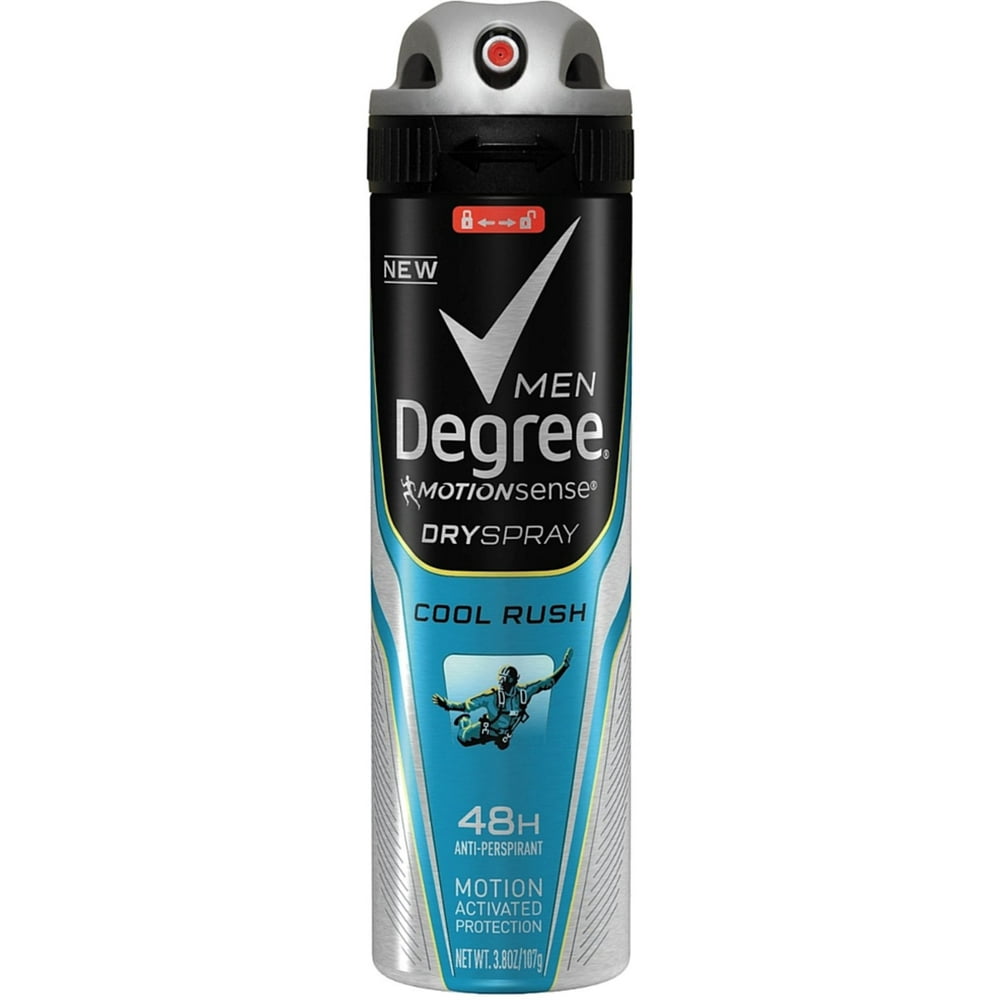 Degree Men MotionSense Dry Spray Antiperspirant, Cool Rush 3.80 oz (Pack of 2)
