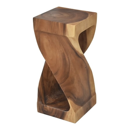 Steve Silver Solana Contemporary Square End Table with Twisted Base, Brown