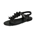 thumbnail image 2 of YOUYEDIAN Sandals for Women Summer Flat Sandals Fashion Comfortable Slippers Beach Open Toe Shoes(Black), 2 of 5