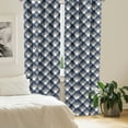 thumbnail image 2 of Ambesonne Abstract Window Curtains, Checkered Tartan Shape, Each 28" W x 63" L, Dimgrey White Dark Blue, 2 of 4