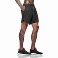 thumbnail image 1 of Hombres 2 en 1 Carriendo Pantalones Cortos Sport Fitness Fitness Ligero de Abrenamiento de Gimnasio Sport Wear Cinturón de Corbata Pantalones Calientes Pantalones Cortos de, 1 of 7