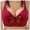 Wine, variant on Wdgfv Bras for Older Women Charm Front Button Push Up Bras Supportive Lifting Bra Full Coverage Back Fat Wirefree Bras Wine 38