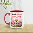 thumbnail image 3 of Hello Valentine’s Day Vizsla Flower Crown Romantic Pink Floral 11oz Accent Two-tone Mug Vizslas Dog Lover Gifts Idea Coffee Tea Cup - 00031, 3 of 5