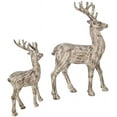 thumbnail image 4 of Kurt Adler Artificial Bark Standing White Deer Tabletop Décor, Set of 2, 4 of 6