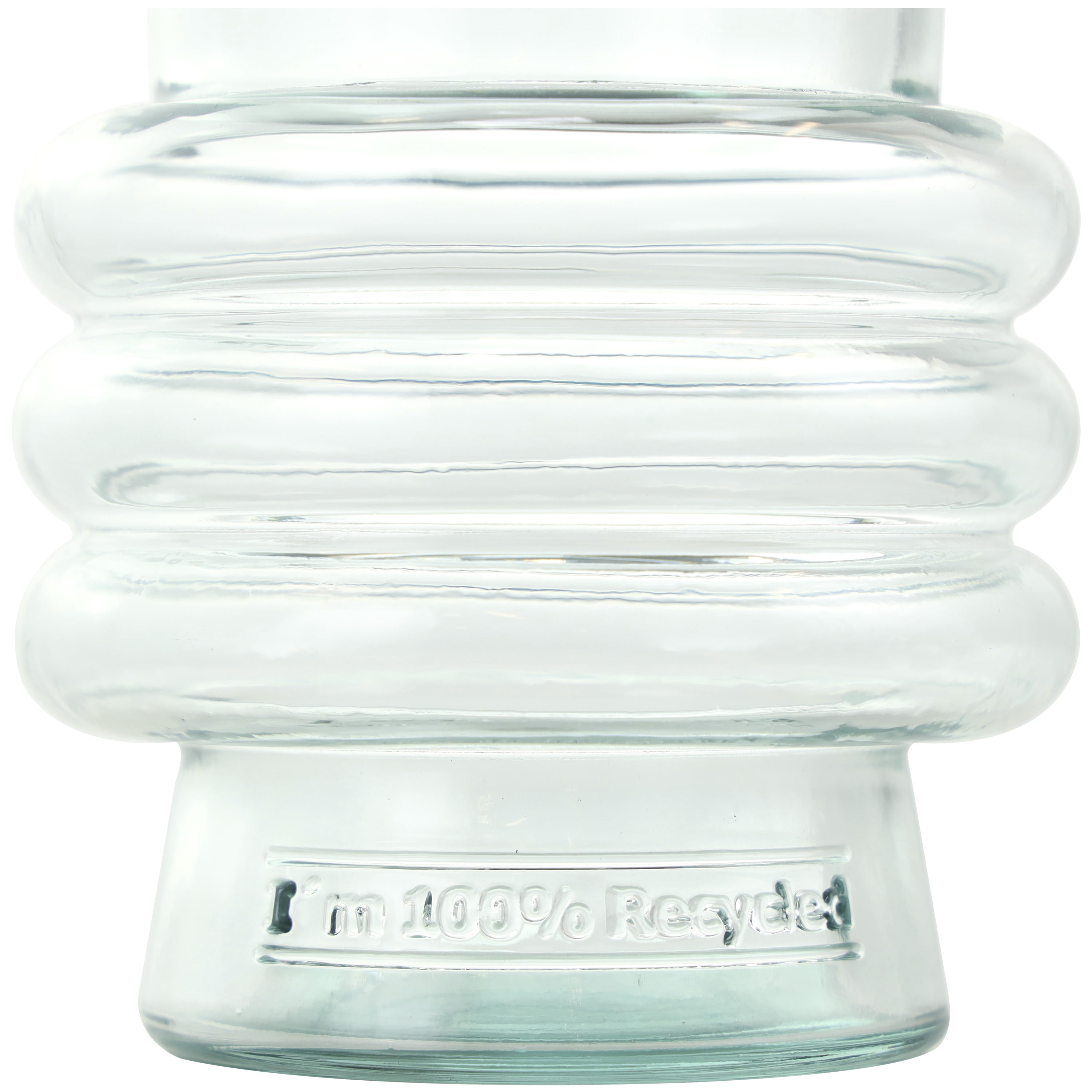 DecMode 4"W,7"H Small Bubble Style Recycled Glass Vase with Varying Shapes, Set of 3