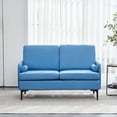 thumbnail image 4 of uhomepro Love Seats, Mid Century Sectional Fabric Sofa, Modern Couch Upholstered Sofas with 2 Pillow, Loveseat Sofa Couch for Small Spaces, Blue, 4 of 14