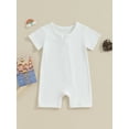 thumbnail image 2 of Nygoyerh Newborn Girls Boys One PCS Romper Short Sleeve Round Neck Zip Up Jumpsuit Infant Casual Clothing 3M 6M 12M 18M 24M, 2 of 9