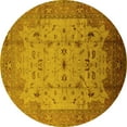 thumbnail image 1 of Ahgly Company Indoor Round Oriental Yellow Industrial Area Rugs, 7' Round, 1 of 4