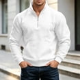 thumbnail image 5 of Eiyaclvo Quarter Zip Pullover for Men Fall Casual Sweatshirt 1/4 Zip Stand Collar Long Sleeve Lightweight Pullover Top with Pocket White S, 5 of 10