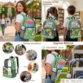 thumbnail image 5 of Kuiaobaty Frog Floral Print Clear Backpack and Pencil Case Set for Boys 8-12 Clear Backpack and Lunch Bag Set Heavy Duty Bookbags with Pencil Pouch for School, Green, 5 of 5