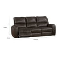 thumbnail image 5 of Benjara Elle 82 Inch Sofa, Power Recliner, Cushioned Seating, Brown Real Leather, 5 of 6