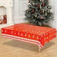 thumbnail image 4 of Anhility Christmas Tablecloth Xmas Table Cover Winter Snowflake Tablecloth Plastic Reindeer Table Cloths Christmas Tree Party Decorations Xmas Party Holiday Birthday Supplies 107.87x53.94in, 4 of 6