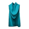 thumbnail image 4 of XIAOCHA Women's Cowl Neck Satin Tops Sleeveless Halter Neck Draped Pullover Top Elegant Party Tops, 4 of 4