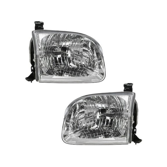 Headlight Assembly Set 2 Piece - Compatible with 2001 - 2004 Toyota Sequoia 2002 2003