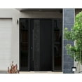 thumbnail image 4 of Front Exterior Prehung Steel Door / Deux 6078 Black Enamel / 2 Side Exterior Windows Sidelites/ Entry Metal Modern Painted W12+36+12" x H80" Right hand Inswing, 4 of 6