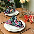 thumbnail image 3 of GZHJMY Boho Flower Cloth Napkins Set of 4, Reusable Washable Polyester Dinner Napkins for Family, Restaurant, Wedding, Party Decor 20 x 20 Inch, 3 of 7