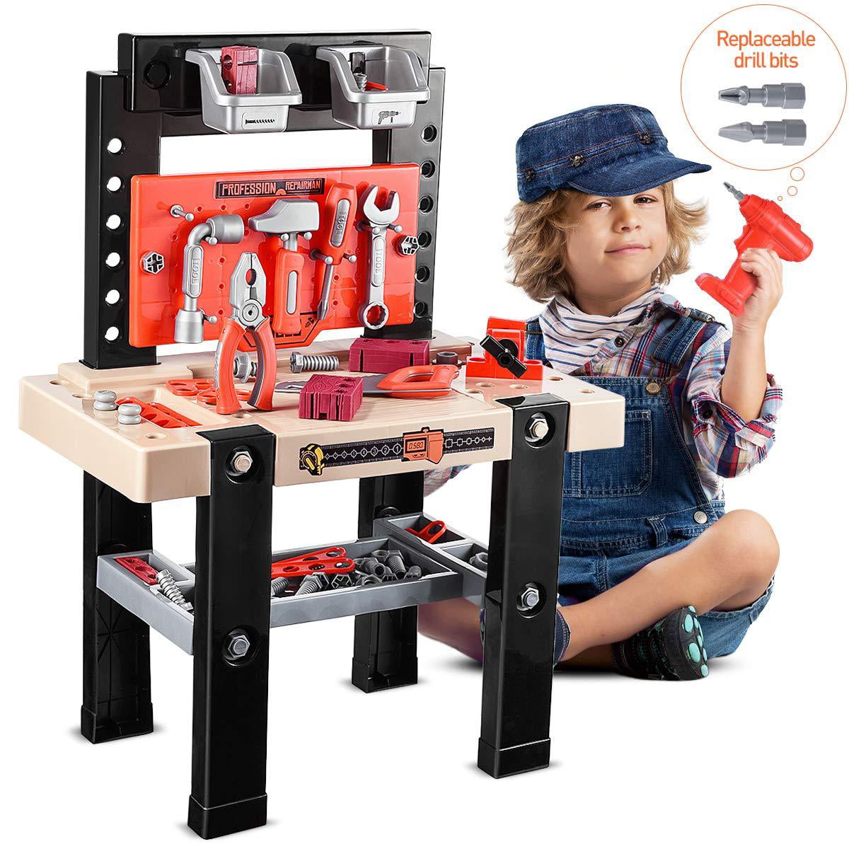 Details about  / Wooden Power Tool Workshop for Toddlers Building Tools Sets Pretend Play Toys