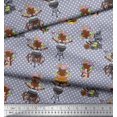 thumbnail image 3 of Soimoi Moss Georgette Fabric Dot,Text & Unicorn Girl Cartoon Decor Fabric Printed Yard 42 Inch Wide, 3 of 3