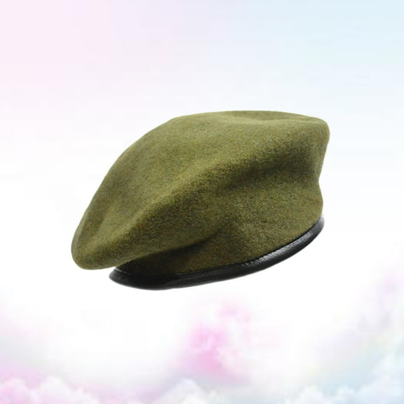 SEWCHICS Beanie Hats For Women Beret Hat Wool Army Green 1Set