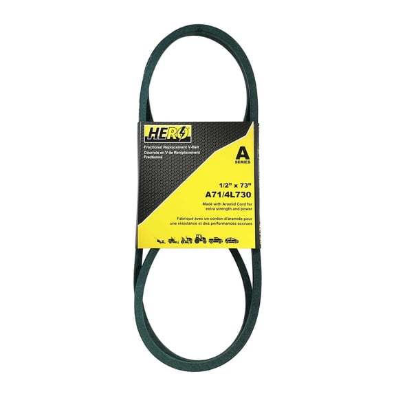 HERO® 1/2 inch x 73 inch Aramid Kevlar Lawn Mower Belt Replacement For Reference A71 4L730