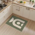 thumbnail image 2 of ODIKA 3'x5' Washable Area Rug Non-Slip, Flatweave, Easy Care Olive Cream Geometric Arch Design Modern Abstract Shapes with Bold Symmetry for Hallway, Laundry Room, 2 of 7