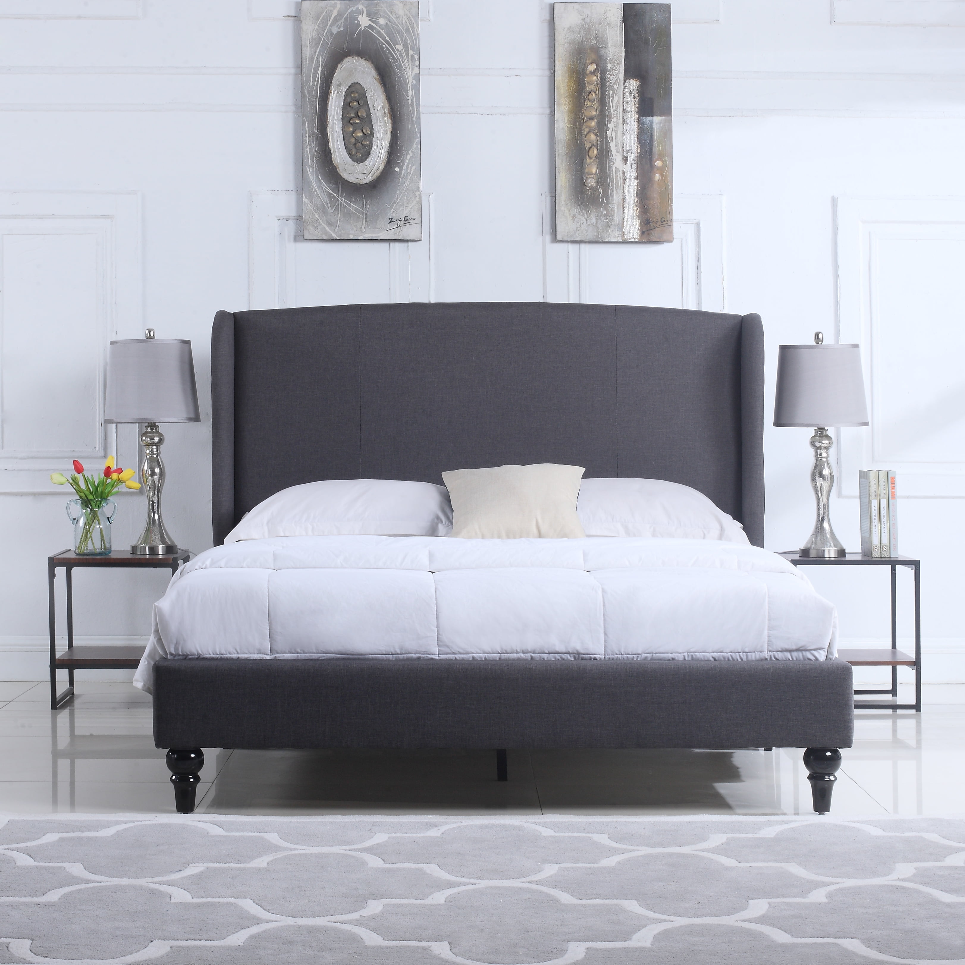 grey bed frame