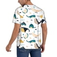 thumbnail image 2 of Hirioo Cute Whale for Men's Baseball T-shirt Shirts Short Sleeve Casual Summer Button Stretch T Shirts,Size S-4XL-4X-Large, 2 of 7