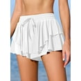 thumbnail image 3 of Charmo Women's Ruffled High Waisted Swim Skirts Quick Dry Flowy Board Shorts with Pockets, 3 of 7