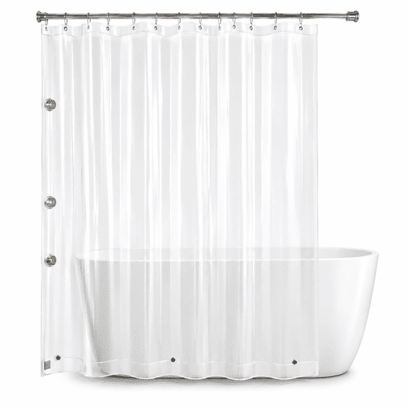 AUQ Clear Shower Curtain Liner with Side Suction Cups,Premium PEVA Plastic Shower Liner with 3 Magnets,Waterproof Bathroom Curtain,72 x 72,Clear