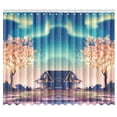 thumbnail image 1 of RYLABLUE House And Tree Under Northern Lights Window Curtain Window Treatments Kitchen Curtains 26x39 inches, 2 Pieces, 1 of 3