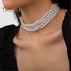 thumbnail image 2 of Women Necklace Faux Pearl Decor Four Layers Adjustable Length Solid Color Stainless Neck Decoration Jewelry Prom Party Banquet Bride Choker Necklace, 2 of 5