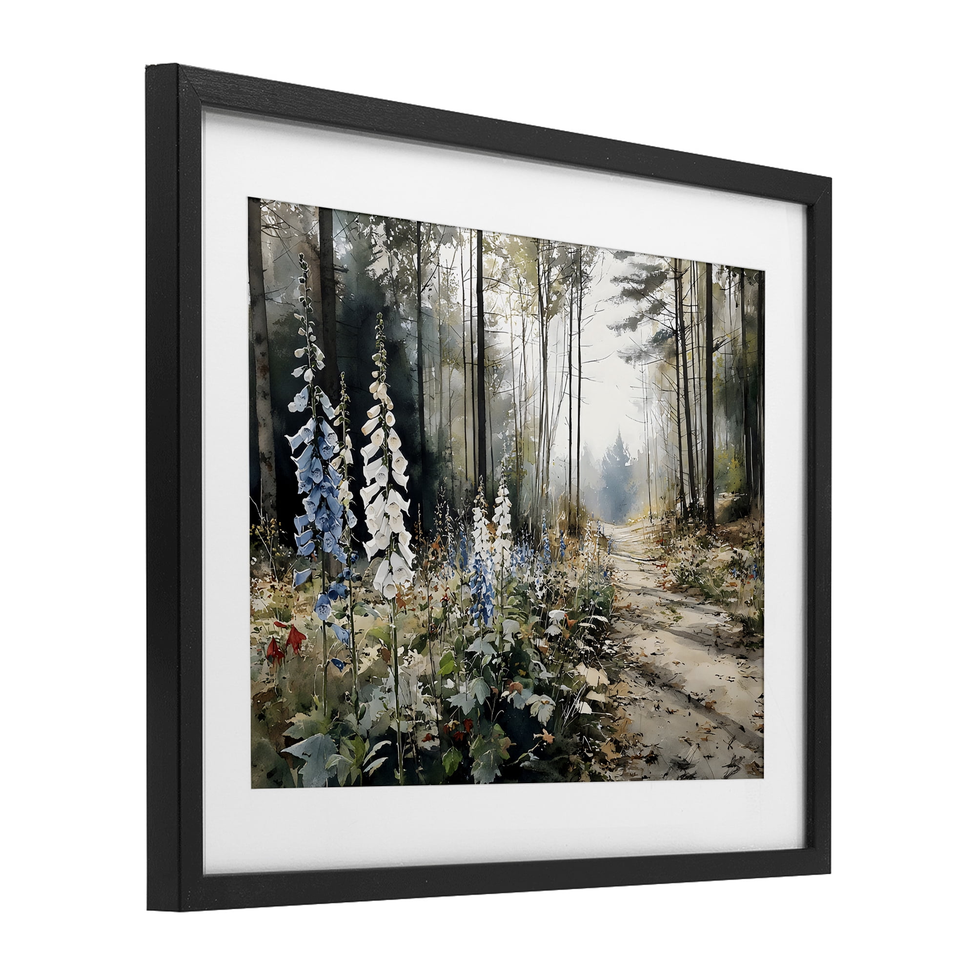 Stupell Industries Foxglove Path Sunlit Woods Black Framed Print Under Glass, design by Franklyn Gregory