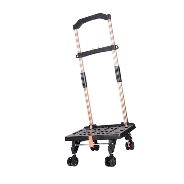 Camión de mano plegable con ruedas, portátil, con mango telescópico, carrito de utilitario para compras, hogar, viaje, mudanza Sin bolsa de almacenamiento