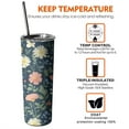 thumbnail image 6 of 20oz Pioneer Flower Skinny Tumblers Stainless Steel Tumbler with Lid and Straw,Vacuum Insulated Double Wall Travel Tumbler Cups with Cleaning Brush for Coffee,Tea, 6 of 6