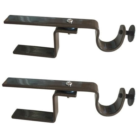 Fan Shroud Mounting Bracket - XL NoNo Bracket - Inside Mounted Faux Wood Blinds Curtain Rod Bracket Attachment (Brown)