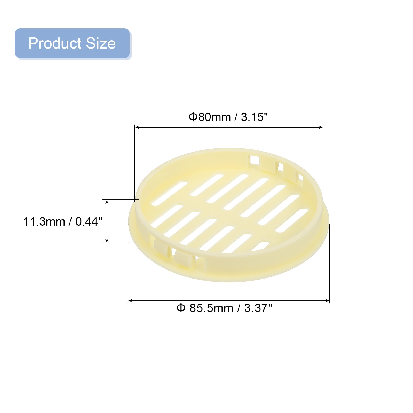 Uxcell 24Pcs 80mm/3.15" Circular Soffit Air Vents, Plastic Soffit Vent Cover, Round Mesh Hole Louver for Bathroom Kitchen Cabinet Wardrobe, Beige