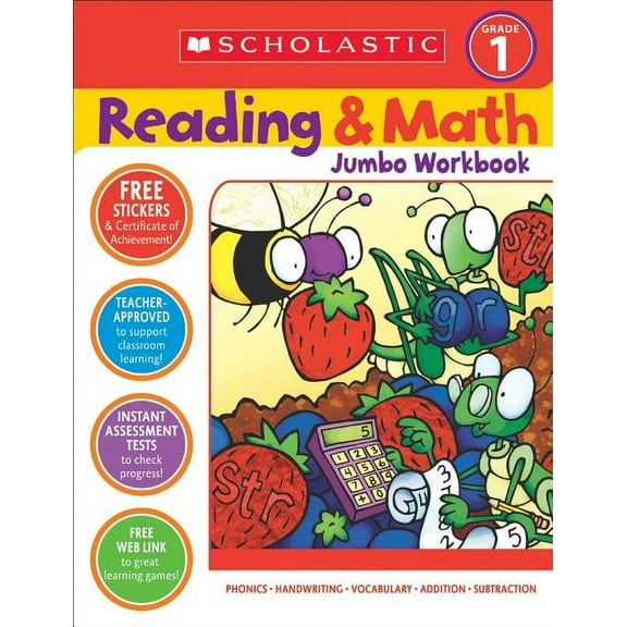 Reading & Math Jumbo Workbook: Grade 1, (Paperback)