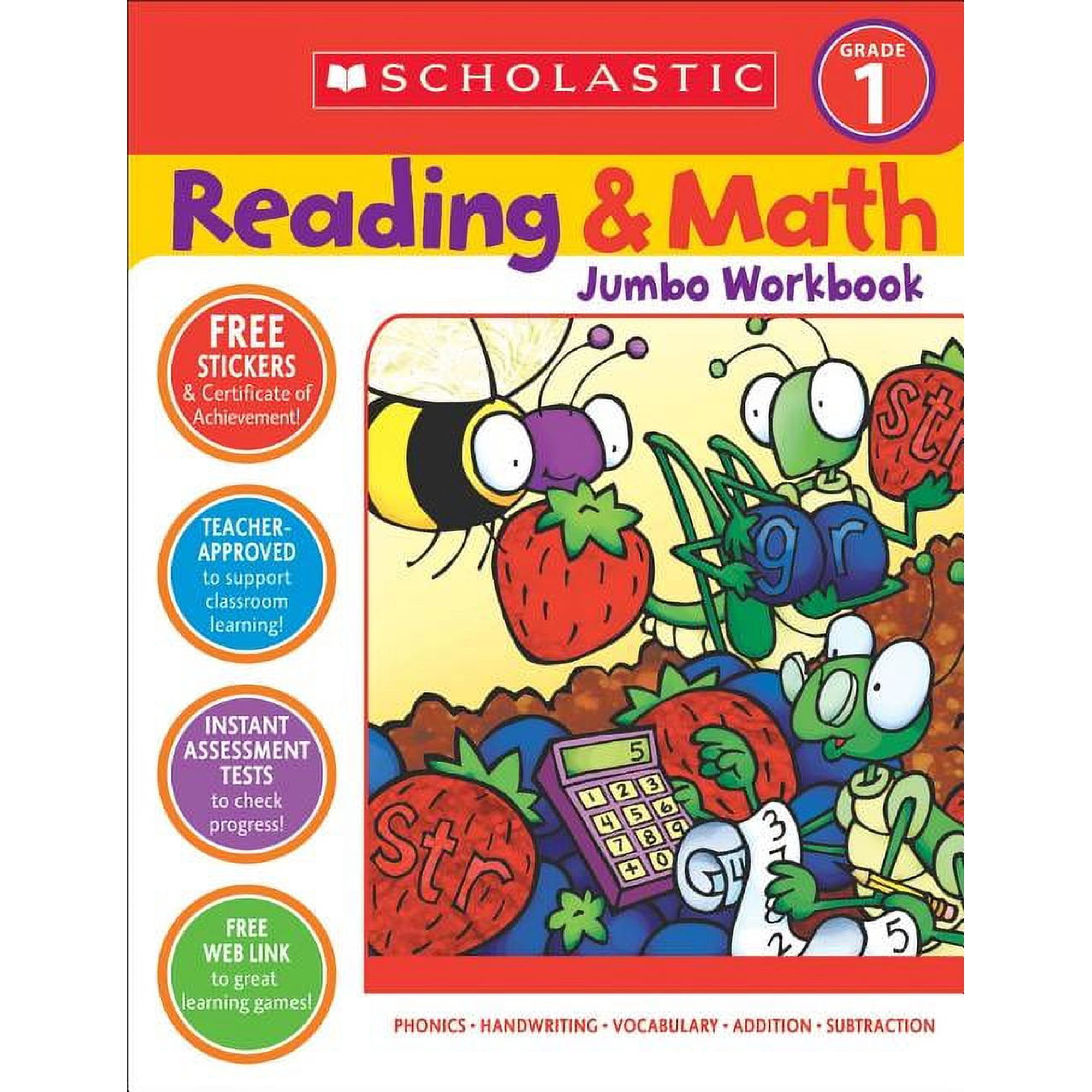 Reading & Math Jumbo Workbook: Grade 1, (Paperback)