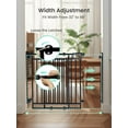 thumbnail image 4 of No Bottom Bar Baby Gate for Stairs, Adjustable Width 32” to 48” for Child and Pet, Dog Gate with Auto-Close & One-Hand Operation, Hardware-Mounted Installation for Doorways and Indoor,Black, 4 of 15