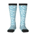 thumbnail image 2 of Picia Women Crew Soft Moisture-wicking Socks Blue Snake Pattern Design Cotton Socks, One Size fit All, 2 of 9
