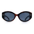 thumbnail image 5 of Womens Mod Fashion Thick Arm Inset Lens Large Oval Plastic Sunglasses Tortoise - Black, 5 of 8