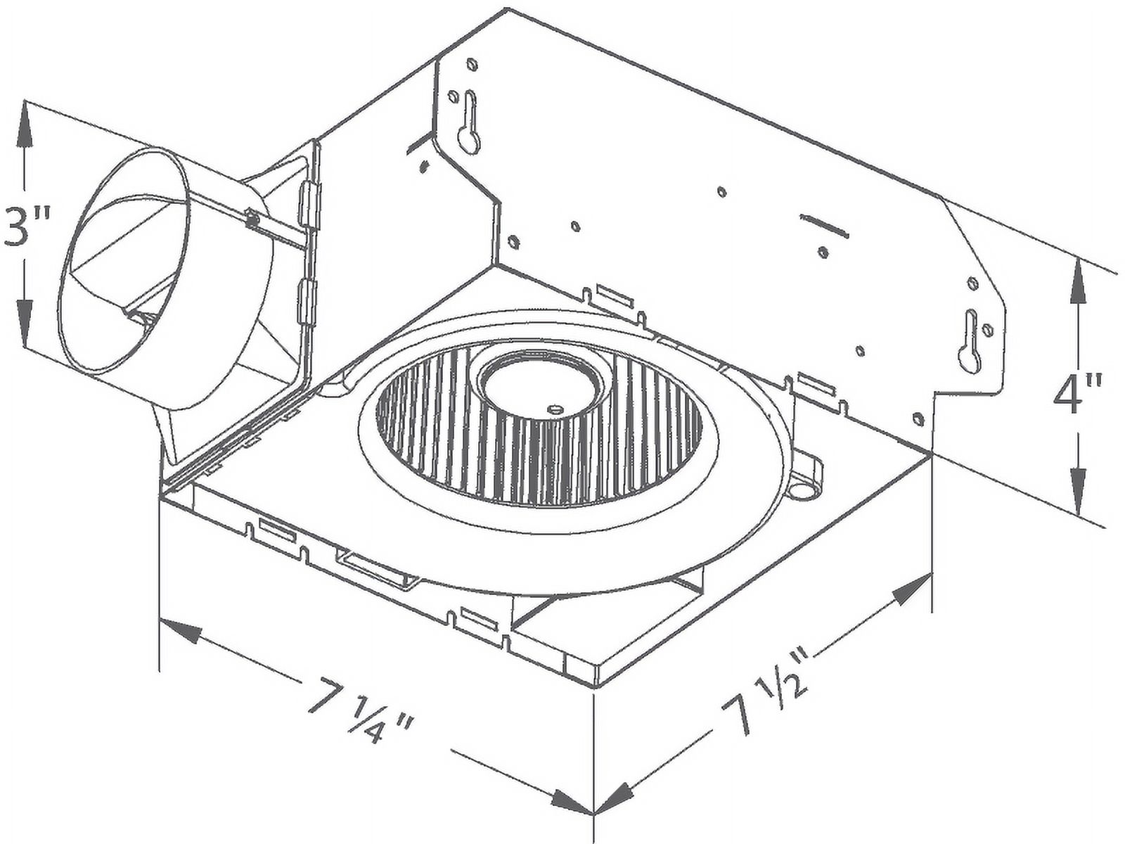 Delta Breez SLM70 7.5 Inch Slim Ventilation Bathroom Fan 70 CFM 2.0 ...