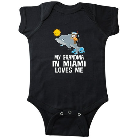 

Inktastic Grandma in Miami Florida Loves Me Gift Baby Boy or Baby Girl Bodysuit
