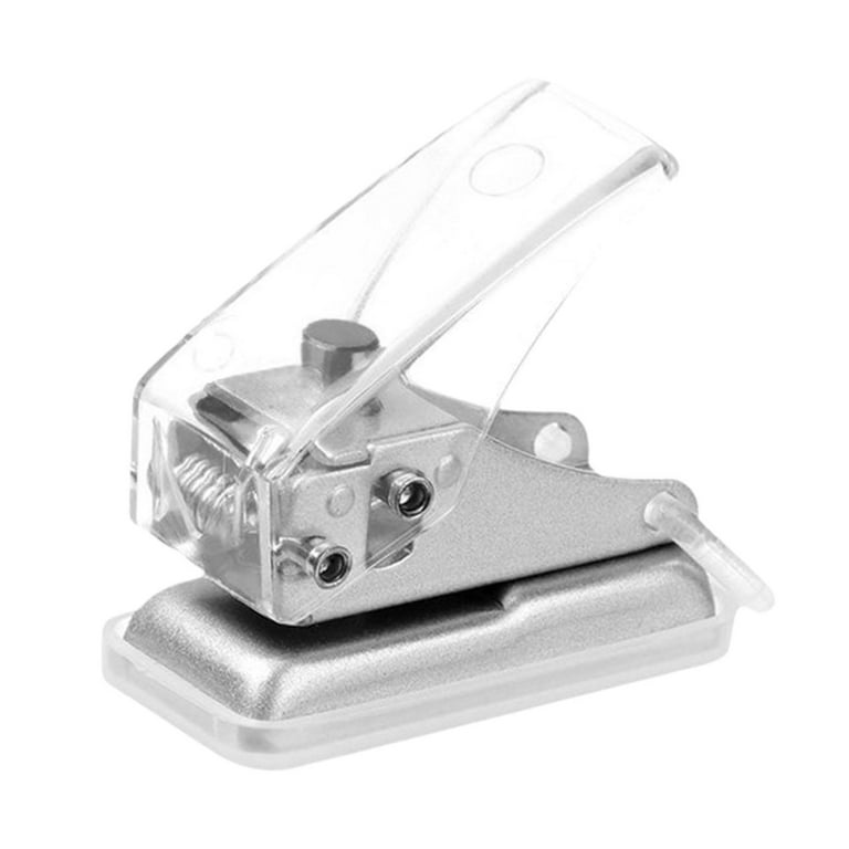 Hole Punch Hole Puncher Mini Iron Handhold Manual Single Hole Hole Puncher  for Scrapbooks Paper Card Crafts 6 Sheets(Transparent)