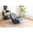 thumbnail image 4 of Leather Swivel Accent Chair with USB Charger Bluetooth Music Player Voice Control, Single Sofa with Phone Holder,Glider Recliner with Different Function Sleep Working Game and Leisure Model,Dark Grey, 4 of 9