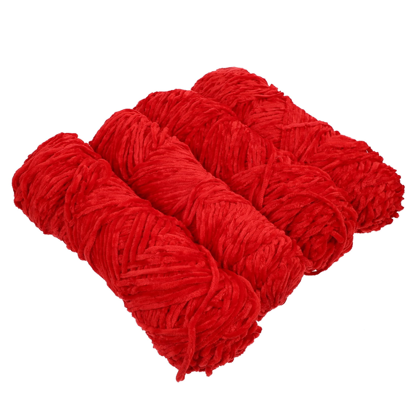 OUNONA Chenille Fiber Yarn 4Pcs Chenille Velvet Knitting Supplies for Women Craft Projects